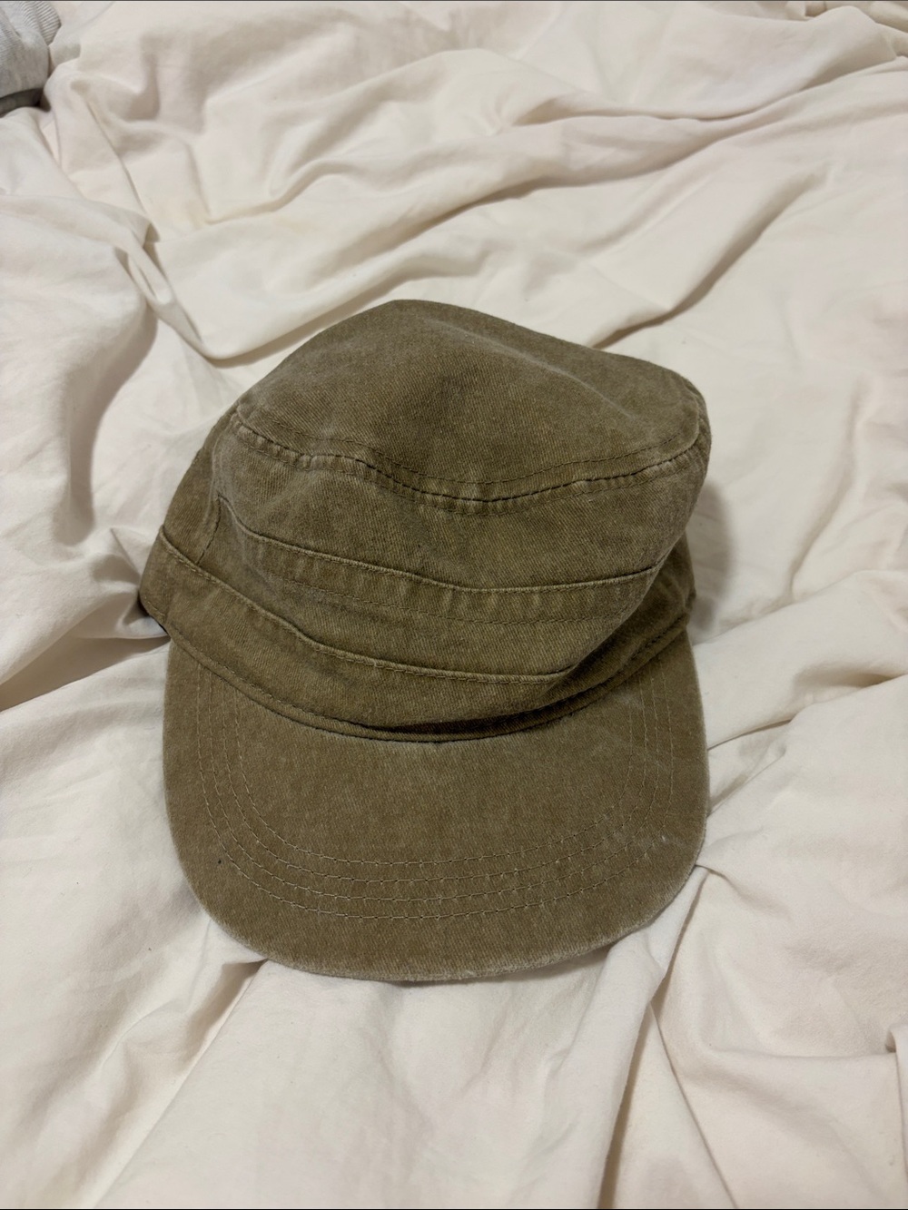 Olive Green Military-Style Cadet Cap